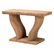 bali & pari Alyssa Seagrass Console Table - Handwoven Display Table with Sculptural Frame for Entryway, Hallway, or Living Room